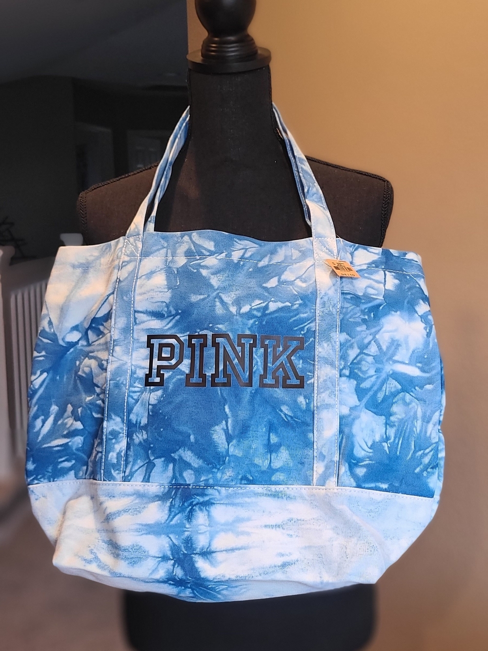 PINK Victoria's Secret Blue Tie-Dye Canvas Tote